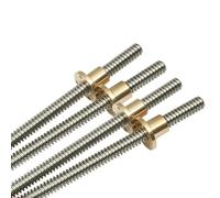 Varilla roscada de acero inoxidable, 1 pieza T10 de acero inoxidable for impresora 3D CNC, longitud 100 mm-1000 mm, paso 2 mm, 2, 4, 8, 10 y 12 mm, tornillo y tuerca de husillo trapezoidal.