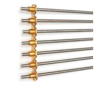 Varilla roscada de acero inoxidable, 1 pieza T10 de acero inoxidable for impresora 3D CNC, longitud 100, 200, 300, 400, 500, 600, 700, 800, 1000 mm, paso de 10 mm, tornillo y tuerca de cobre.