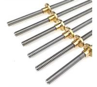 Varilla roscada de acero inoxidable, 1 pieza T8 for impresora 3D CNC, paso de 2 mm, longitud de 2 mm, 80, 110, 117, 120, 130, 190 y 200 mm, con tuerca de cobre.(125mm)
