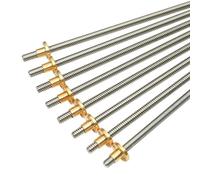Varilla roscada de acero inoxidable, 1 pieza T8 for impresora 3D, paso de 1 mm, varilla trapezoidal de 1 mm con tuerca de cobre, longitud de 80 mm a 500 mm.