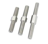 Varilla roscada de doble extremo M6 M8 - Pernos prisioneros de acero inoxidable 304 con roscas izquierda y derecha for aplicaciones industriales(M6x50mm 2pcs)