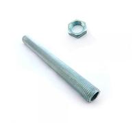 Varilla roscada hueca M10 Varilla de 1 metro+10 tuercas rosca de métrica 10, ideal para fabricación de lámparas, portalámparas, fácil corte