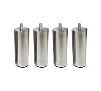 Varilla roscada M10 de acero inoxidable cepillado sólido para muebles, patas de metal para sofá, cama, cocina y baño, patas antideslizantes incluidas, 4 unidades (39,6 cm)