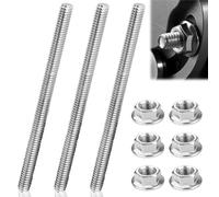 Varilla Roscada M12 x 300mm Varillas Roscadas Enroscadas de Acero Inoxidable 3PCS Rosca Completa con 6PCS Tuercas Hexagona de Brida (M12x30CM)