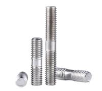 Varilla roscadas Varilla roscada de acero inoxidable 304, pernos doble extremo, perno prisionero, varilla dientes, barra cabeza(M4-5PCS,180mm)