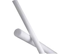 Varilla sólida redonda de PTFE for ingeniería mecánica electrónica, 500mm, 25-30mm de diámetro, color blanco(25mm)