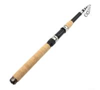 Varilla telescópica de fibra de vidrio de 2,4 m, anillos guía lisos | Tamaño compacto de 2,1 m, agarre de corcho suave, ideal para viajes, pesca en la costa, fibra de vidrio ligera en blanco