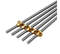 Varilla trapezoidal for impresora 3D, 1 pieza de acero inoxidable 304 T8, tornillo de avance de 8 mm de diámetro, paso de 1 mm, longitud de 1 mm, 100-600 mm con tuerca de cobre for impresora 3D y CNC.