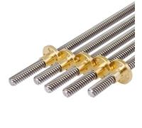 Varilla trapezoidal for impresora 3D, tornillo de avance T8, diámetro exterior de 8 mm, paso de 2 mm, longitud de 2 mm/8 mm, 150 mm, 200 mm, 250 mm, 300 mm, 330 mm, 350 mm, 400 mm, 500 mm, con tuerca