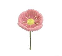 Varilla trenzada de un solo tallo de flores artificiales realistas (rosa)