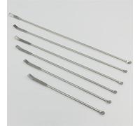 Varillas agitadoras suspendidas, Varilla agitadora de acero inoxidable con microcuchara y raspador doble cabezal, paquete 10, 12,5-25 cm(30cm)