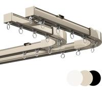 Varillas de aluminio pesado para montaje en techo/pared, diseño de esquina curva de 90 grados para deslizadores y accesorios de cortina, ideal para decoración del hogar.
