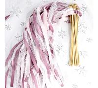 Varillas de boda de 30 piezas con cinta de pancartas con grandes campanas, bastones de cinta para boda, wedding Wands para fiesta de boda, cumpleaños, fiesta de cumpleaños