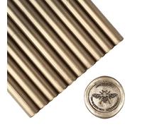 Varillas de cera para sello de cera, dorado champán metálico, ideal para invitaciones de boda, sobres de tarjetas, correos de caracol, paquetes de vino, ideas de regalo de Navidad, paquete de 10 unidades