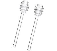 Varillas de cristal transparente de 6 pulgadas para mezclar miel, cuchara de miel, agitador, varita de miel para recipientes de tarro de miel, dispensador de miel, llovizna, servidores de espárragos