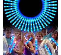 Varillas de espuma brillante a granel, paquete de 40 varillas de espuma con luz azul, 3 modos, suministros de fiesta brillantes para bodas, raves, carnaval, concierto, 4 de julio, Halloween, Navidad