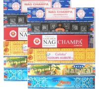 Varillas de incienso 12 cajitas Satya Nag Champa Goloka 6 Nagchampa aroma fragancia ambientador
