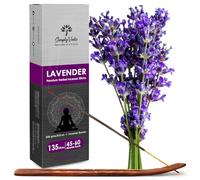 Varillas de Incienso de Lavanda Simply Vedic 250 Gramos (Alrededor de 135 Varillas de Incienso Premium + Soporte) | Dura 60 Minutos, Ideal para meditación, Yoga, oraciones, aromaterapia