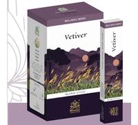 Varillas de Incienso de Vetiver del Himalaya, 12 x 15 g - Varillas aromáticas Agarbatti de Primera Calidad para el hogar, Pooja y oración | Aromaterapia meditación de Yoga con delineador de Ojos