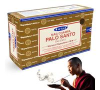 Varillas de Incienso, Incienso Nag Champa Palo Santo, Original Enrollado a Mano de la India, meditación y relajación, Contiene 12 Cajas de Varillas de 15 g (180 Varillas en Total)