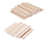 varillas de madera hechas a mano, 200 palitos de madera multicolor for contar, material didáctico matemáticas, herramienta aprendizaje for la construcción y el arte(Natural Wood)