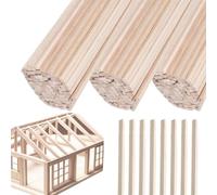 Varillas de madera para manualidades - 120 varillas de madera para arquitectura, material tallado a mano, 30 cm de largo, para estudiantes, adultos, niños, proyectos de pintura, aulas de arte, aulas