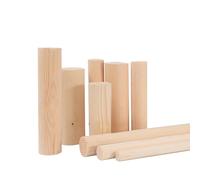 Varillas de madera sin terminar, palos de madera dura de 3,5-6Cm de diámetro, 5 uds.(5cm)