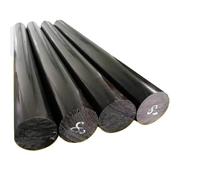 Varillas de pompón blancas y negras 3mm-40mm diámetro, barras plástico sólido resistentes al desgaste, materiales mecanizado varilla polioximetileno, 1/2 Uds para juguetes(Black,2Pcs Dia 11mm)