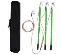 Varillas de puesta a tierra de alta tensión, Varilla/poste de 10 kV, cable cobre blando transparente 25 mm² for centrales eléctricas, ferrocarriles y metros, 5(A,0.5m)