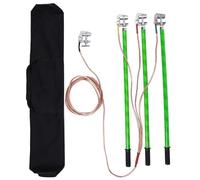 Varillas de puesta a tierra de alta tensión, Varilla/poste de 10 kV, cable cobre blando transparente 25 mm² for centrales eléctricas, ferrocarriles y metros, 5(C,0.5m)