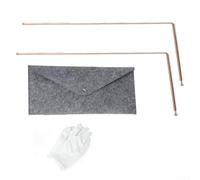 Varillas de radiestesia de cobre al 99.9%, paquete de 2 varillas de detección de metales para adivinar el agua y encontrar tesoros, barra en L de latón con herramienta colgante para exploración al