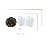 Varillas de radiestesia de cobre del 99,9% para encontrar tesoros de agua, varilla de detección de metales con péndulo y guantes set D