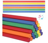 Varillas de ritmo de madera coloridas, 48 piezas, instrumentos musicales de 12 pulgadas para niños, ideales para educación musical