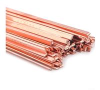 Varillas de soldadura de cobre fosforado de 2,5 mm de diámetro, 250 mm de longitud, 20 piezas de electrodo plano para soldar y soldar tubos de cobre, refrigerador, aire acondicionado