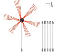 Varillas flexibles para limpiar chimeneas VEVOR, kit de limpieza de chimeneas de 20 pies, kit de limpieza de chimeneas con cabezal de cepillo flexible de nailon y 6 varillas blancas