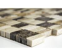 Varillas Mix Beige Carpet/Crema Marfil/Dark emperador gehont piedra natural mosaico