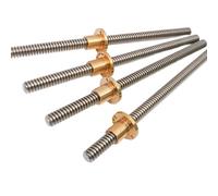 Varillas roscadas y husillos, Tornillo de avance trapezoidal T16 de acero inoxidable 304 for impresora 3D con tuerca de latón de 100-600 mm(Picth 0.3cm lead 0.3cm,150mm)