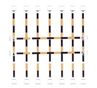 Varillas telescópicas for conos de tráfico - Barras de señalización de PVC de alta visibilidad con anillos reemplazables for carreteras(Yellow-black,8pack)