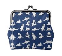 Varios patrones de peces marinos impresos Kiss Lock Monedero de piel sintética Mini bolso de mano para viajes, compras y salidas diarias