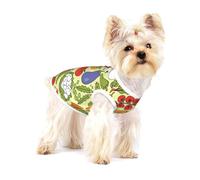 Varios Patrones de Vegetales,Camiseta de algodón sin Mangas para Mascotas, Chaleco Transpirable, Suave y elástico para Cachorros,S