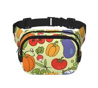 Varios Patrones de Vegetales,Riñonera Cuadrada de Doble Capa, Bolso de Viaje, Bolso Informal para el Pecho.
