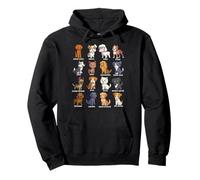 Varios perros de dibujos animados Kawaii - Razas de perros Sudadera con Capucha