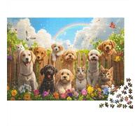 Varios Perros Jardín Puzzle para Adultos Puzzle de 1000 Piezas Papel Juego de Puzzle 1000 Piezas Relajante Hogar Regalo 38x26cm/1000pcs