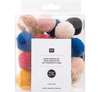 Varios Pompones Redondos - Multicolor Natural - 3 cm - 24 Piezas