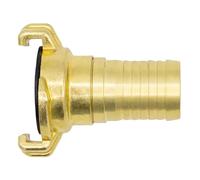 VARIOSAN Acoplamiento rápido para manguera 12227, 1 pulgada, boquilla giratoria, latón brillante, sistema Geka