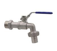 VARIOSAN Grifo de bola 11329, 1/2", acero inoxidable, se puede cerrar, con conexión de manguera