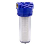 VARIOSAN Prefiltro (10 pulgadas) para bombas y plantas de agua doméstica 18410, rosca interior de 3/4", 8 bar, caudal de 6000 l/h, ancho de malla de 0,06 mm