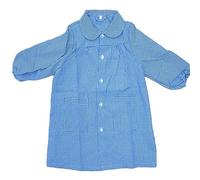 various Babi Escoloar Infantil con Botones Cuadrado,Bata Escolar con Bolsillos y Puños Ajustados para guardería y Colegio,Color Azul