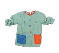 various Bata Cuello Redondo Escolar Infantil Babi Escolar Niño o Niña para Guarderia y Colegio Cuadrado con Botoens Talla 6 (7-8 año) Color Verde