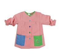 various Bata Cuello Redondo Escolar Infantil Babi Escolar Niño o Niña para Guarderia y Colegio Cuadrado con Botoens Talla 4 (5-6 año) Color Naranja